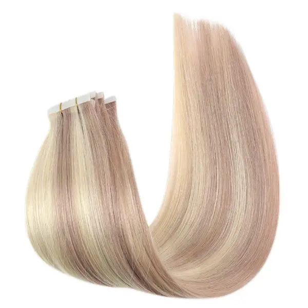[Virgin Hair] Seamless Injected Tape in Extensions Highlight Blonde Human Hair #P18/613 - Image 9