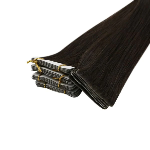 [Virgin Hair] Injection Tape in Human Hair Extensions Seamless Hair Darkest Brown #2 - Image 6