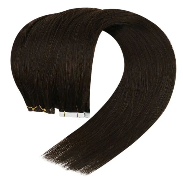 [Virgin Hair] Injection Tape in Human Hair Extensions Seamless Hair Darkest Brown #2 - Image 7