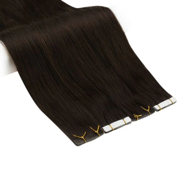 [Virgin Hair] Injection Tape in Human Hair Extensions Seamless Hair Darkest Brown #2 - Image 8