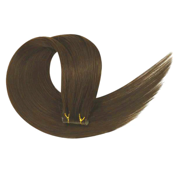 [Virgin Hair] Invisible Injected Tape in Extensions Cuticle Intact Human Hair Brown #4 - Image 7
