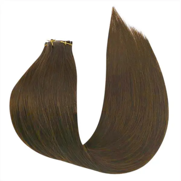 [Virgin Hair] Invisible Injected Tape in Extensions Cuticle Intact Human Hair Brown #4 - Image 9