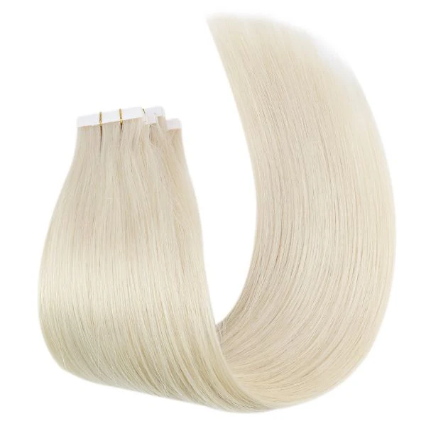 [Virgin Hair] Seamless Injected Tape in Extensions Best Human Hair Platinum Blonde #60 - Image 9