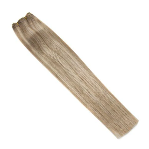 Weft Hair Extensions Sew in Real Human Hair Double Weft Highlight Blonde #16/22 - Image 3