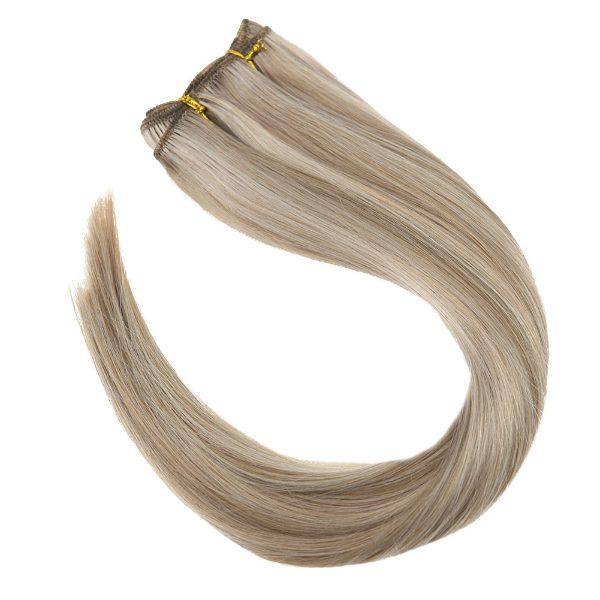 Weft Hair Extensions Sew in Real Human Hair Double Weft Highlight Blonde #16/22 - Image 5