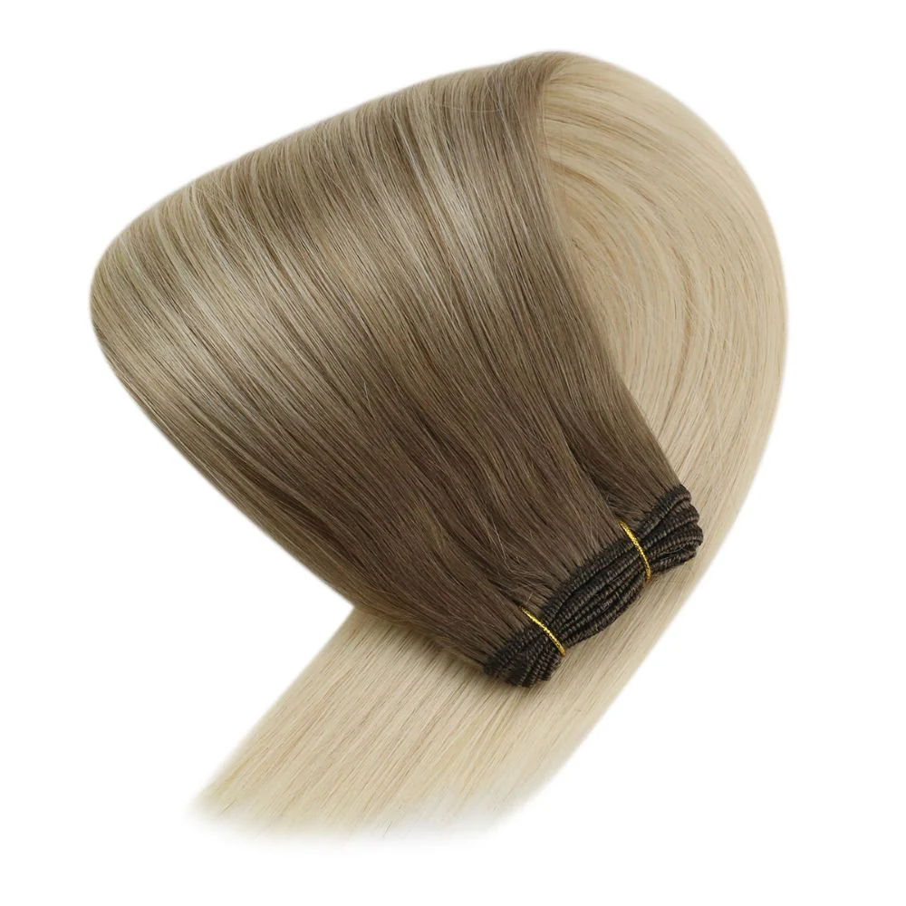 [Virgin Hair] Sew in Hair Extensions Brown Blonde Human Hair #8/60 - Image 3