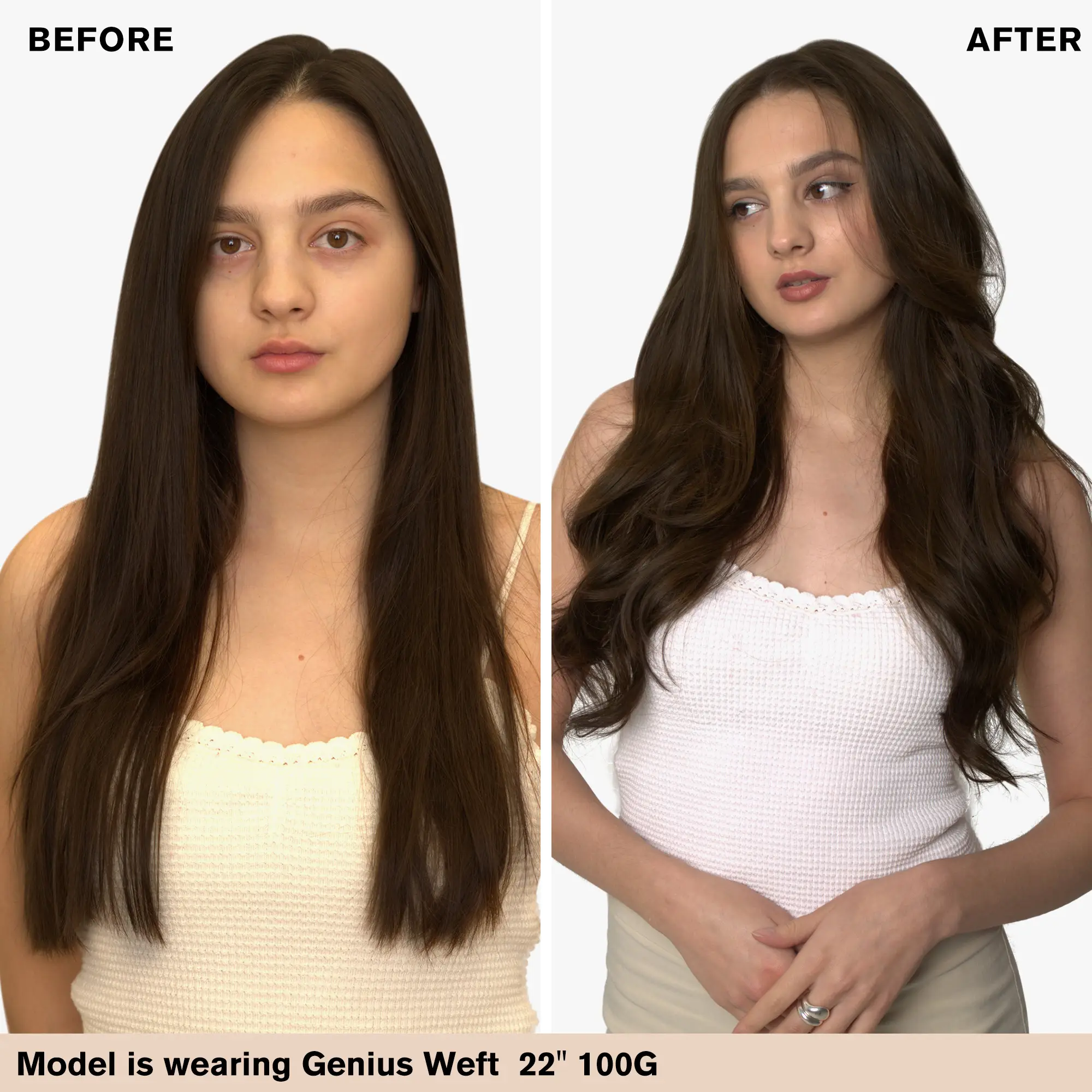 [Virgin Hair] Invisible Genius Weft Extensions 100 Human Hair Brown #2 - Image 3