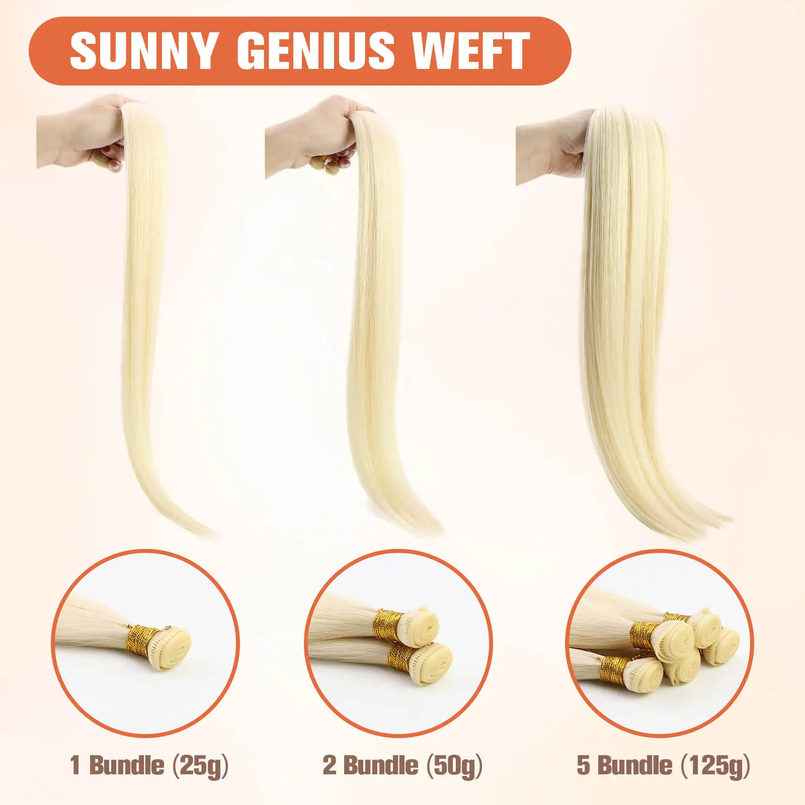 [Virgin Hair] Genius Weft Hair Extensions High Quality Human Hair #BM - Image 3