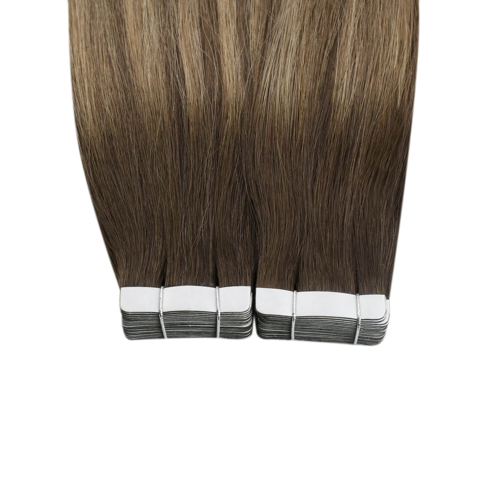 Tape in Extensions Human Hair Extensions Balayage Brown and Blonde Highlights#4/27/4 - Image 6