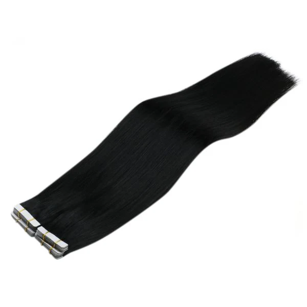 Tape in Extensions Human Hair Extensions Remy Human Hair Tape ins Black #1 - Image 3