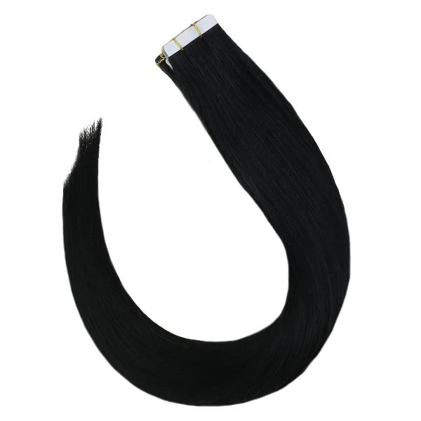 Tape in Extensions Human Hair Extensions Remy Human Hair Tape ins Black #1 - Image 4