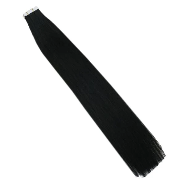 Tape in Extensions Human Hair Extensions Remy Human Hair Tape ins Black #1 - Image 5