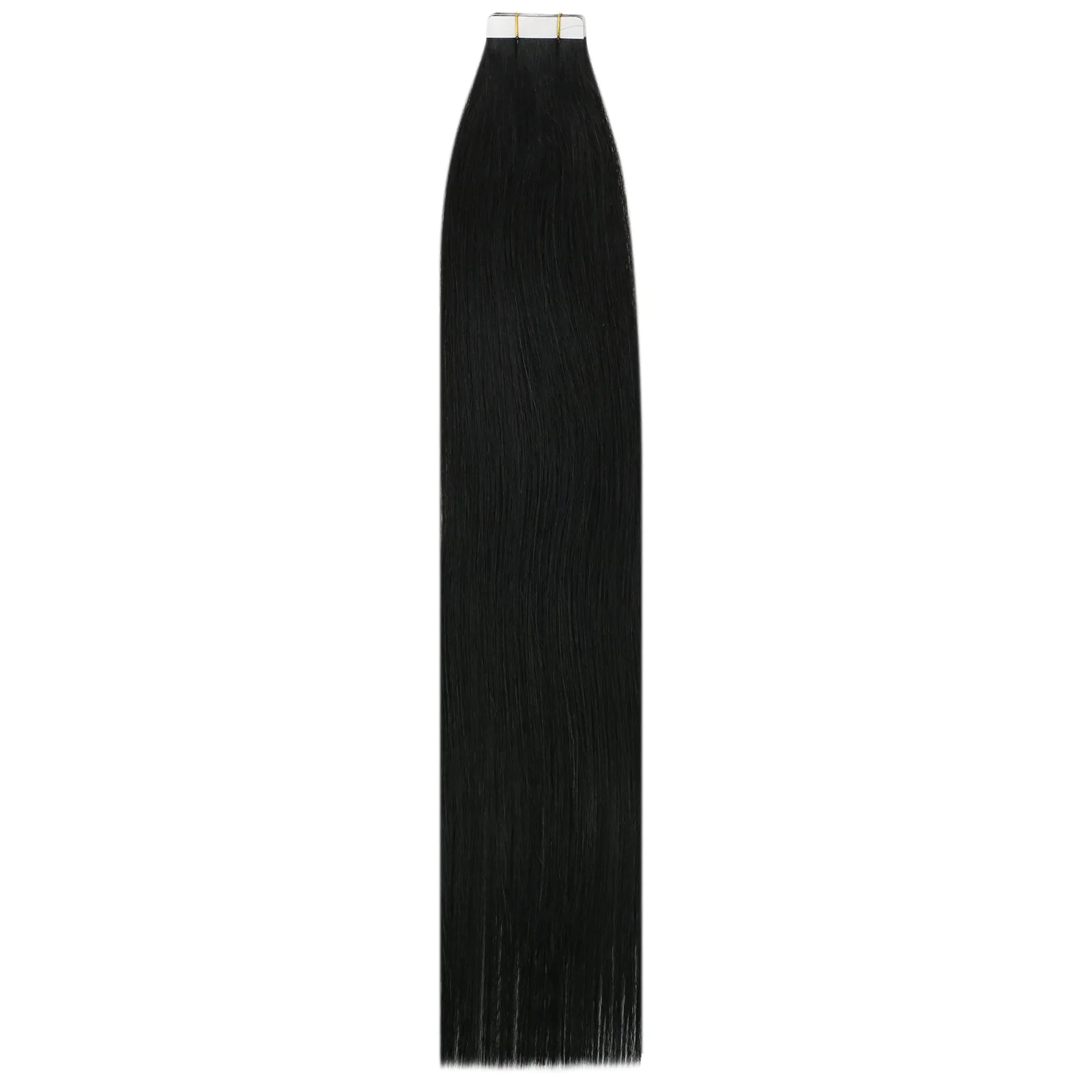 Tape in Hair Extensions 100% Human Hair Natural Black Straight #1B - Image 5