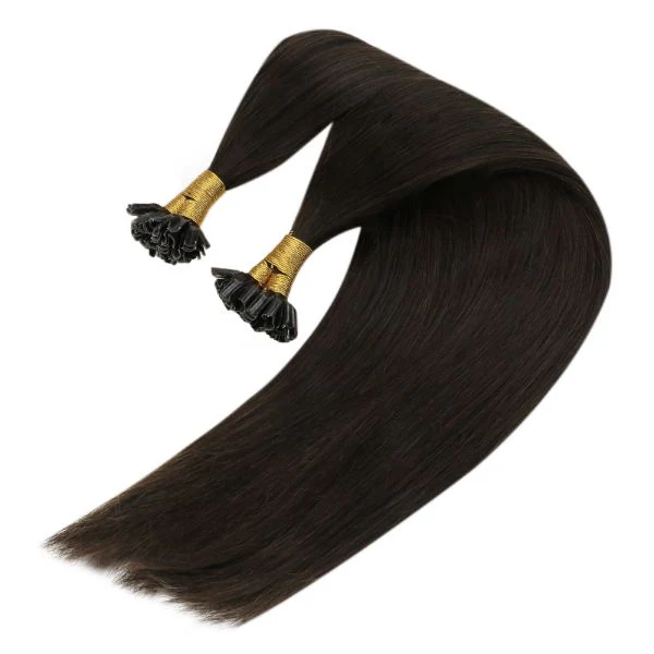 Keratin U Tip Remy Human Hair Extensions Brown #2 - Image 4