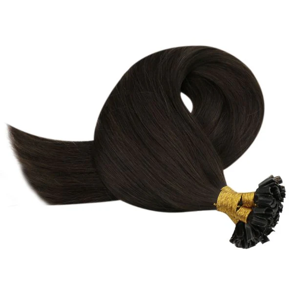 Keratin U Tip Remy Human Hair Extensions Brown #2 - Image 7