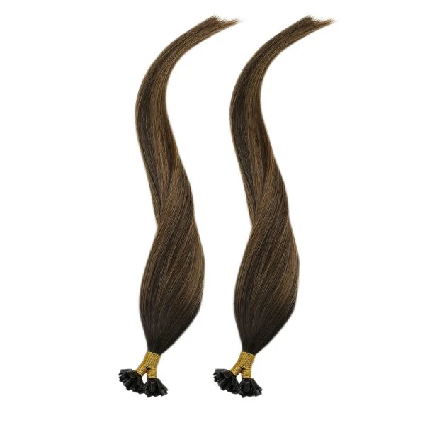 [Pre-Sale] Keratin U Tip Brown with Balayage Human Hair Extensions #2/2/6 - Image 5