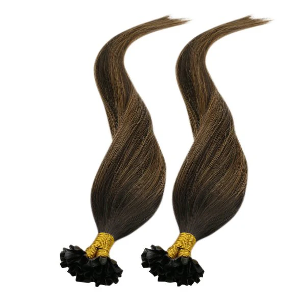 [Pre-Sale] Keratin U Tip Brown with Balayage Human Hair Extensions #2/2/6 - Image 6