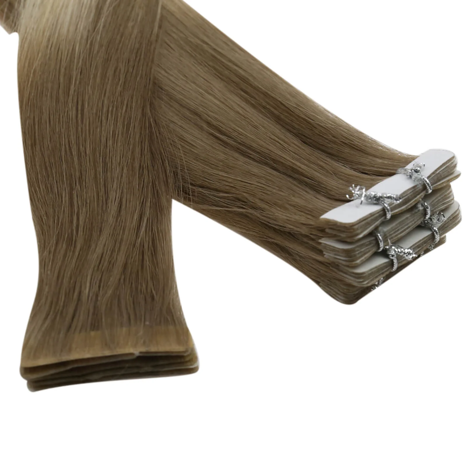 [Virgin Hair] Best Tape in Hair Extensions Injected Tape Ins Balayage Color #BA8/60 - Image 5