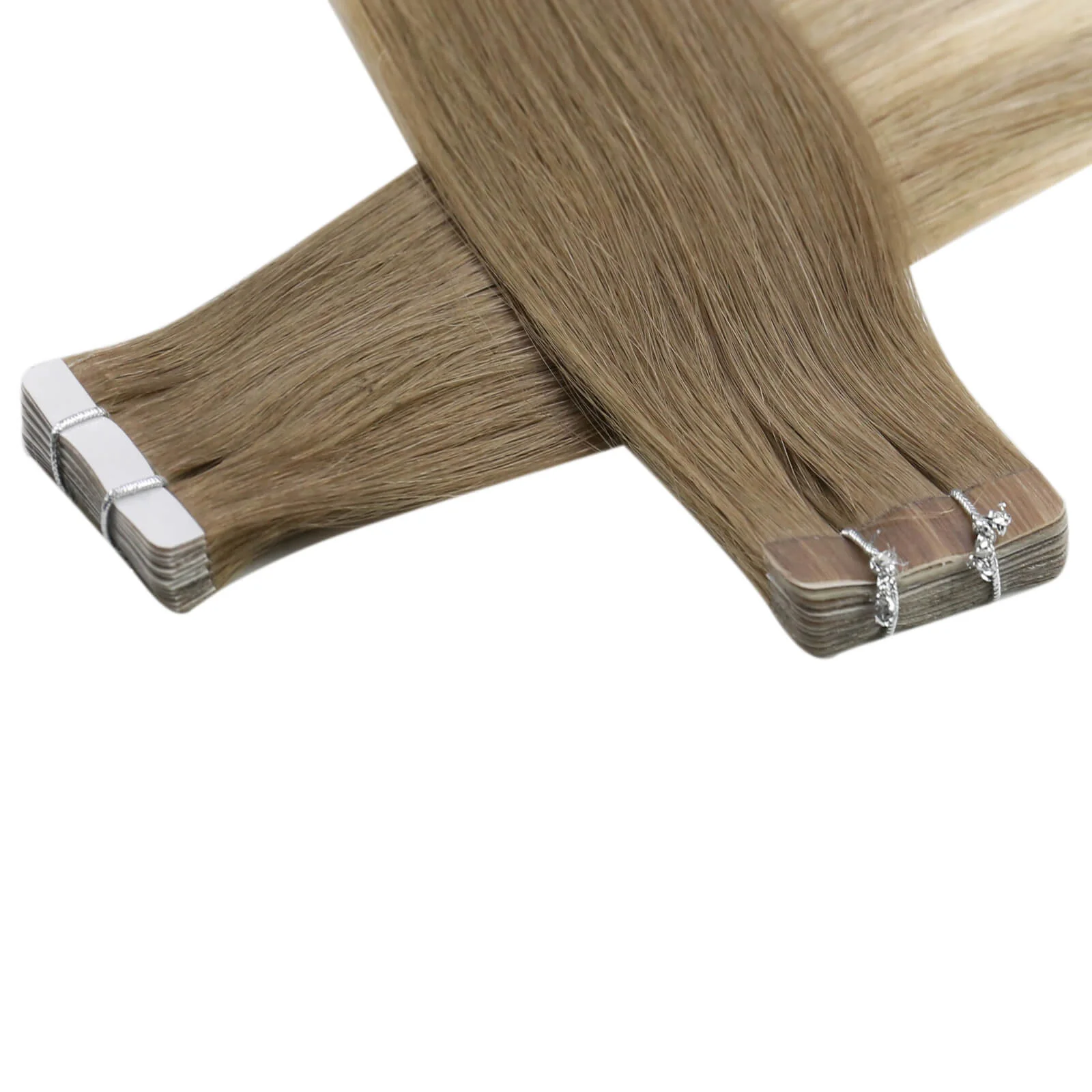 [Virgin Hair] Best Tape in Hair Extensions Real Human Hair Balayage Blonde #8/60 - Image 5