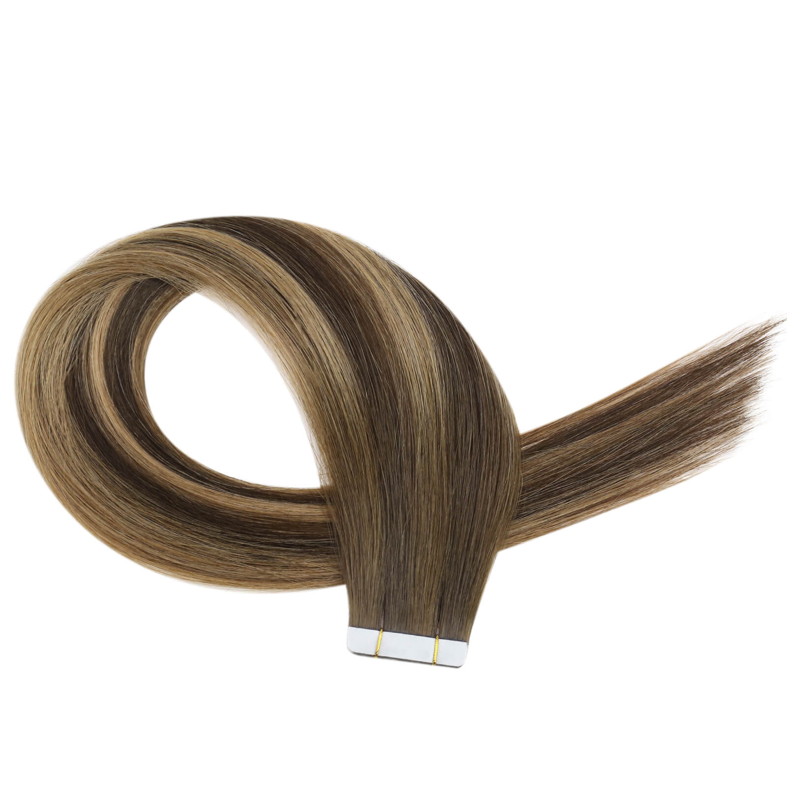 [Virgin Hair] Tape in Human Hair Extensions Straight Brown Blonde Hair #BM - Image 6