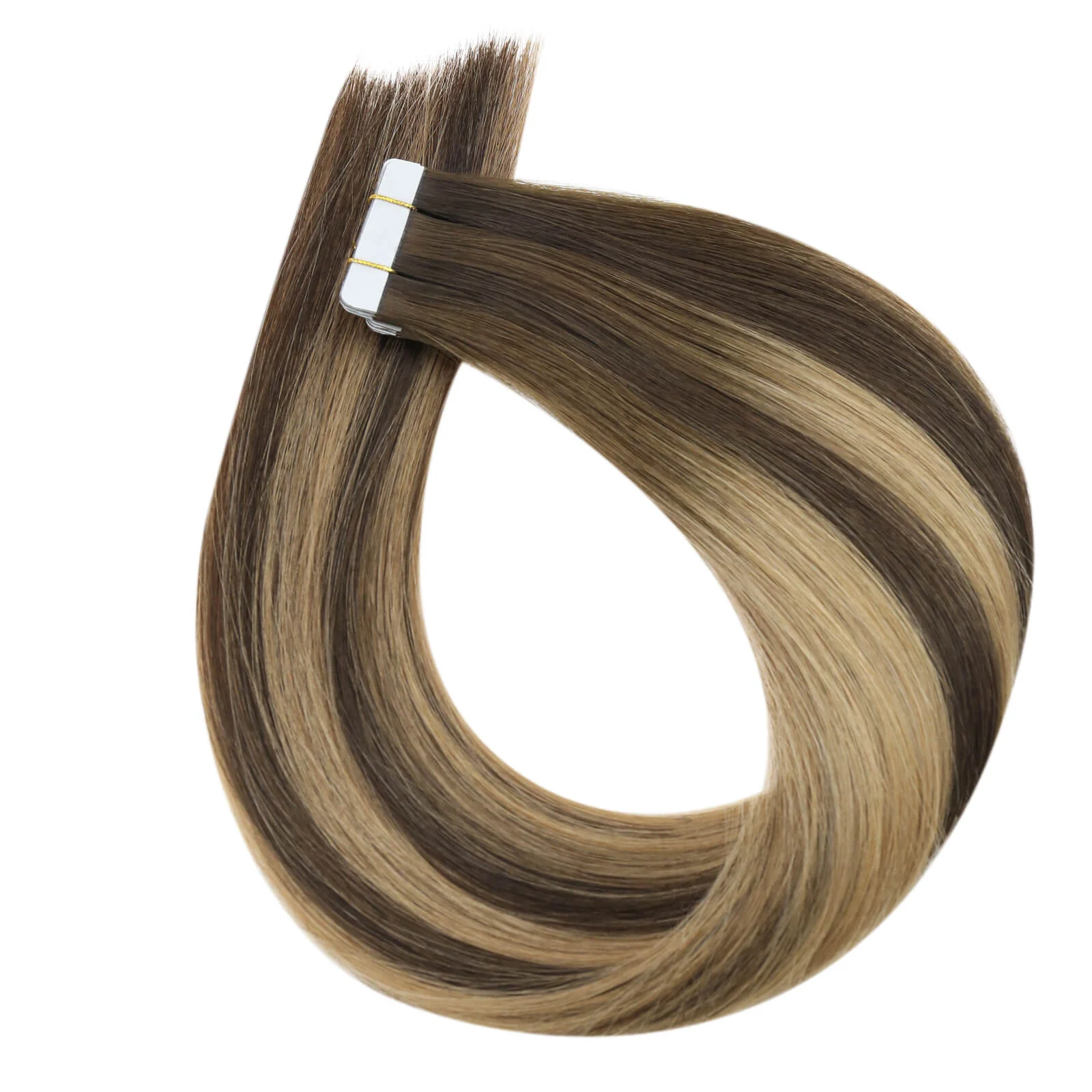 [Virgin Hair] Tape in Human Hair Extensions Straight Brown Blonde Hair #BM - Image 7