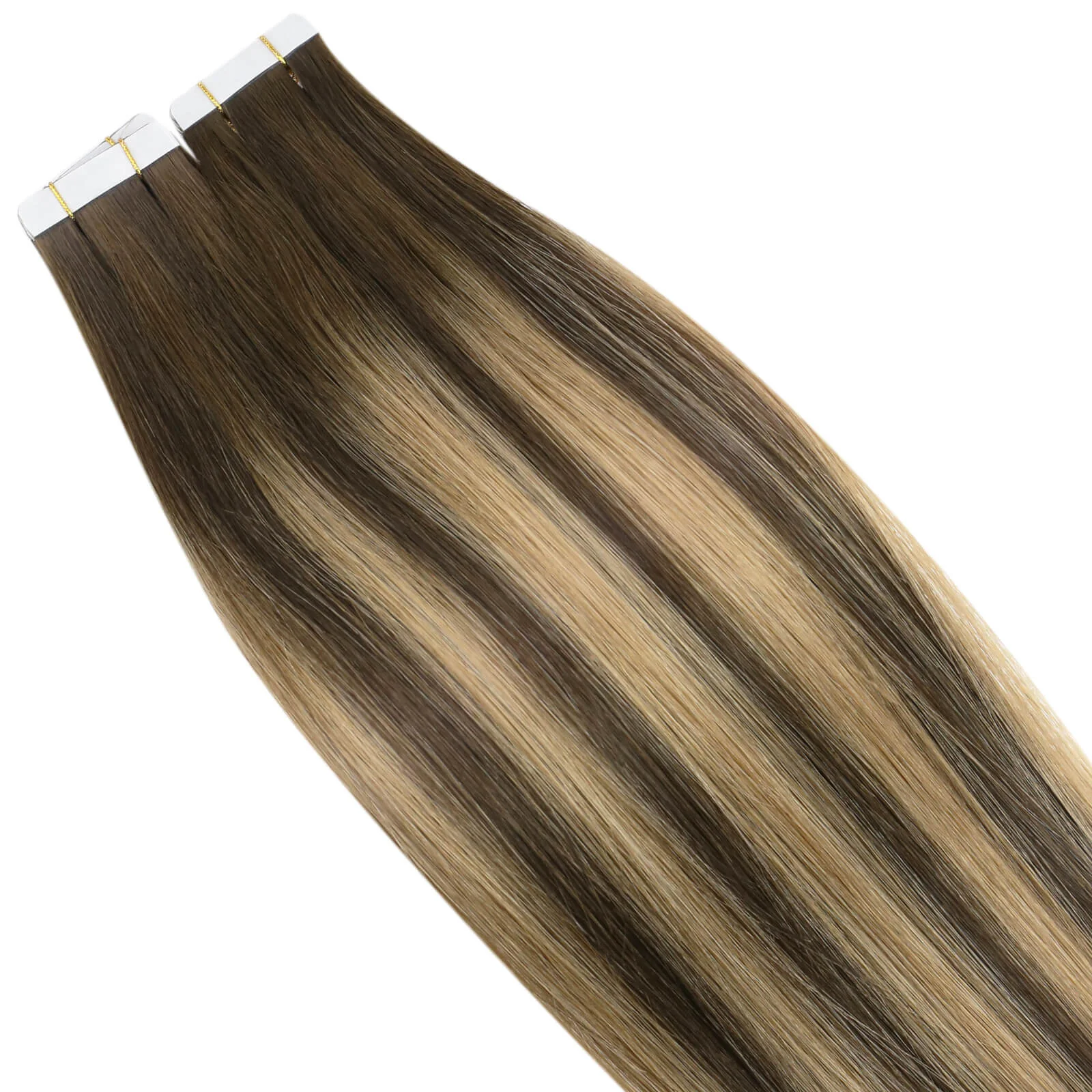 [Virgin Hair] Tape in Human Hair Extensions Straight Brown Blonde Hair #BM - Image 9
