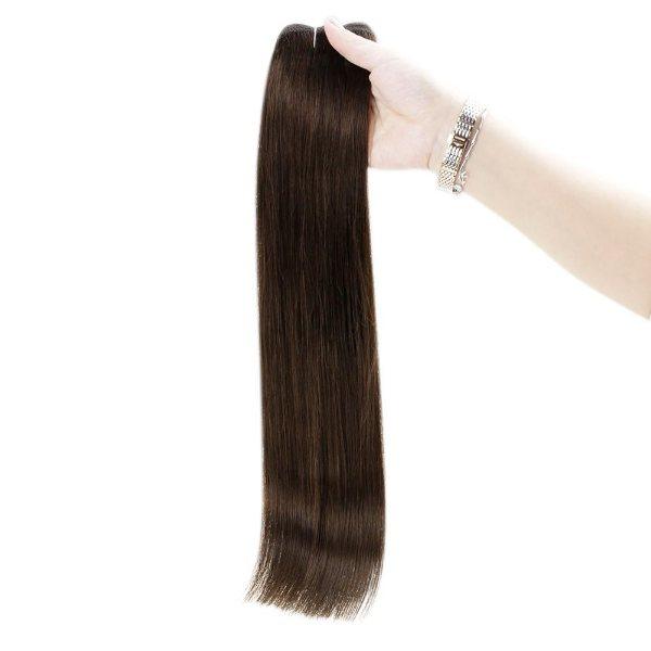 [Virgin Hair] Sew in Hair Extensions Human Hair Weft Darkest Brown #2 - Image 4