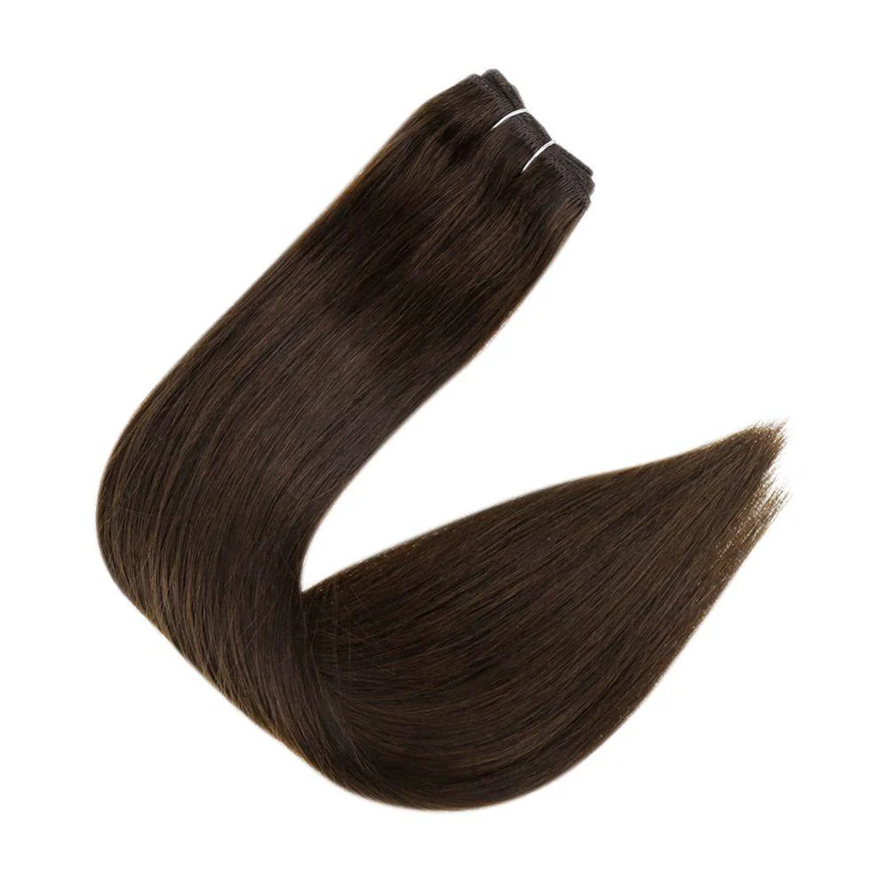 [Virgin Hair] Sew in Hair Extensions Human Hair Weft Darkest Brown #2 - Image 6