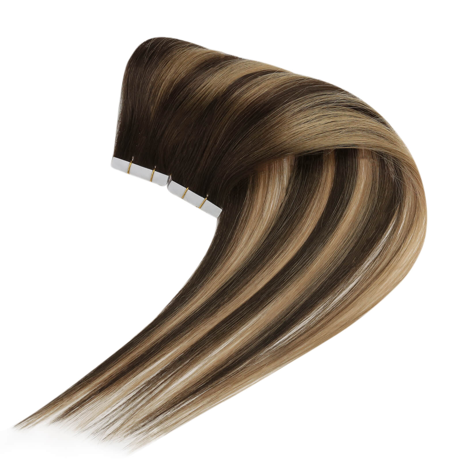 [Virgin Hair] Invisible Injection Tape in Human Hair Extensions Balayage Brown Hair #BM - Image 10