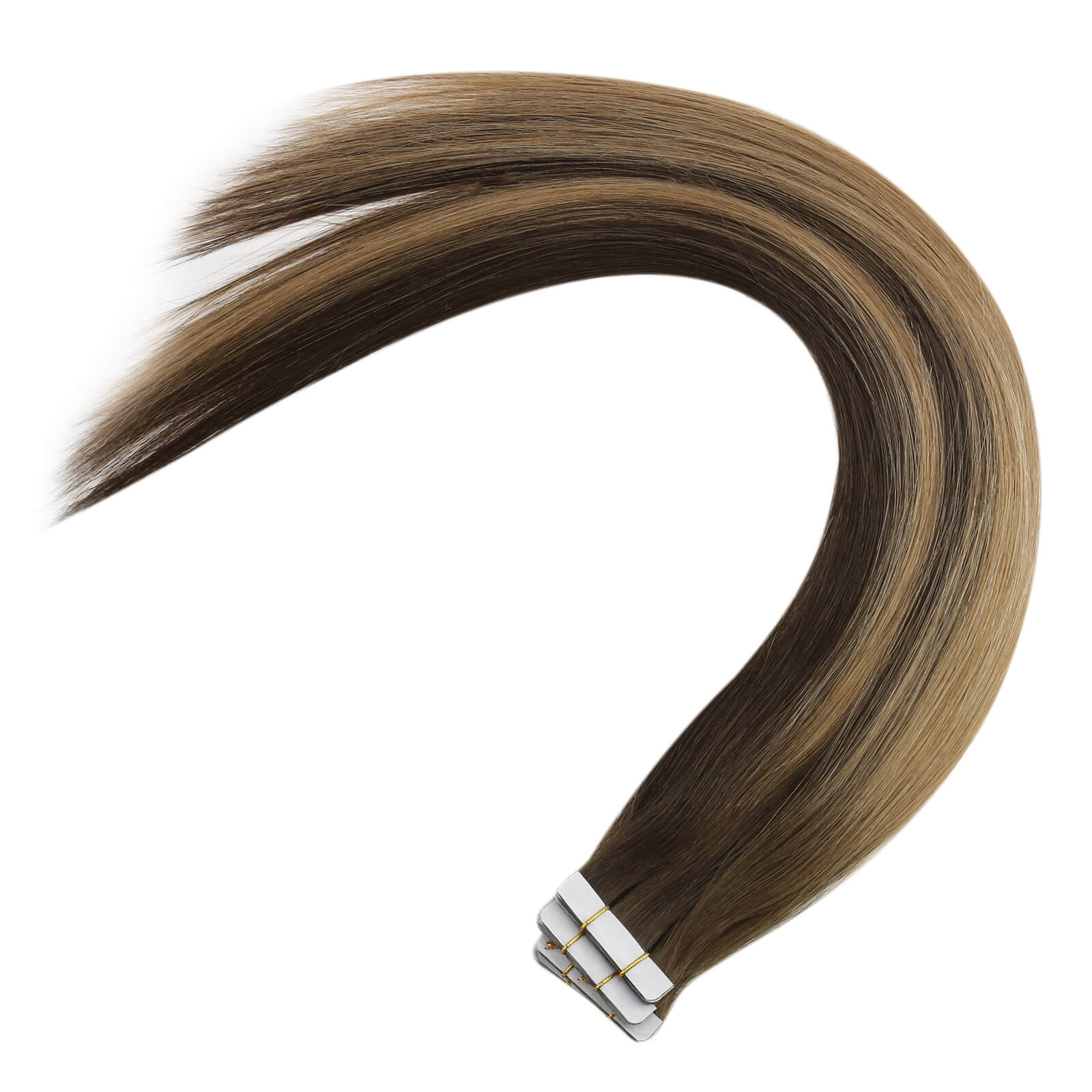 [Virgin Hair] Invisible Injection Tape in Human Hair Extensions Balayage Brown Hair #BM - Image 11