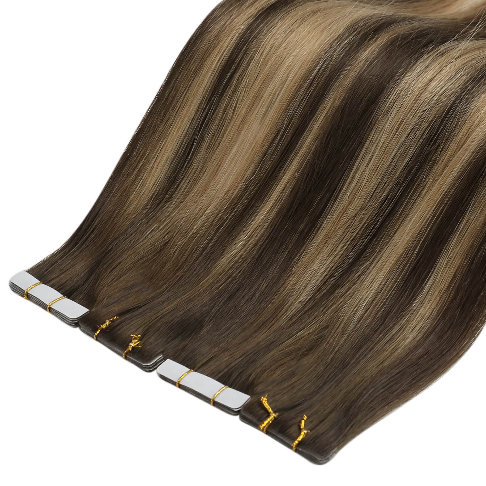 [Virgin Hair] Invisible Injection Tape in Human Hair Extensions Balayage Brown Hair #BM - Image 12