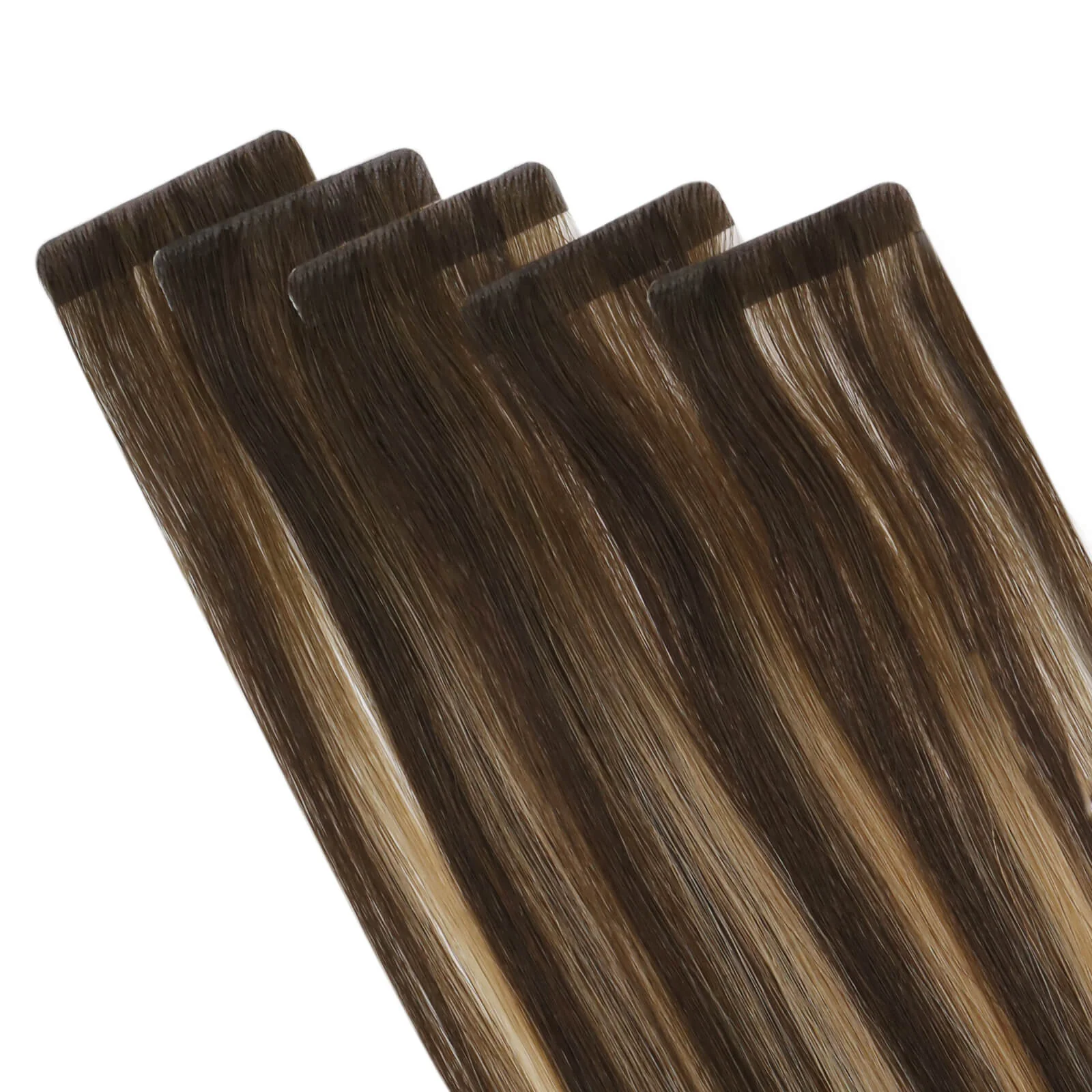 [Virgin Hair] Invisible Injection Tape in Human Hair Extensions Balayage Brown Hair #BM - Image 8