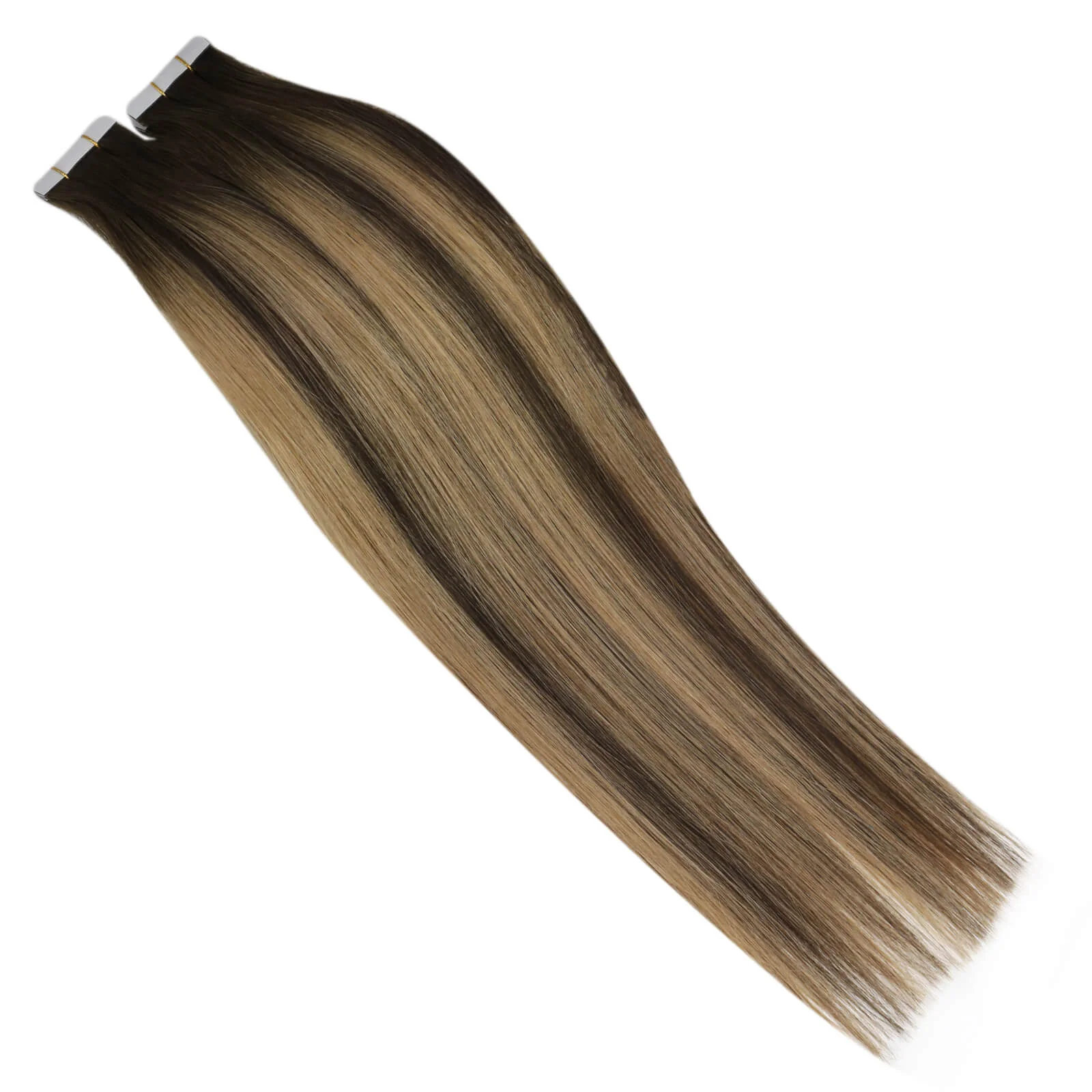 [Virgin Hair] Invisible Injection Tape in Human Hair Extensions Balayage Brown Hair #BM - Image 9