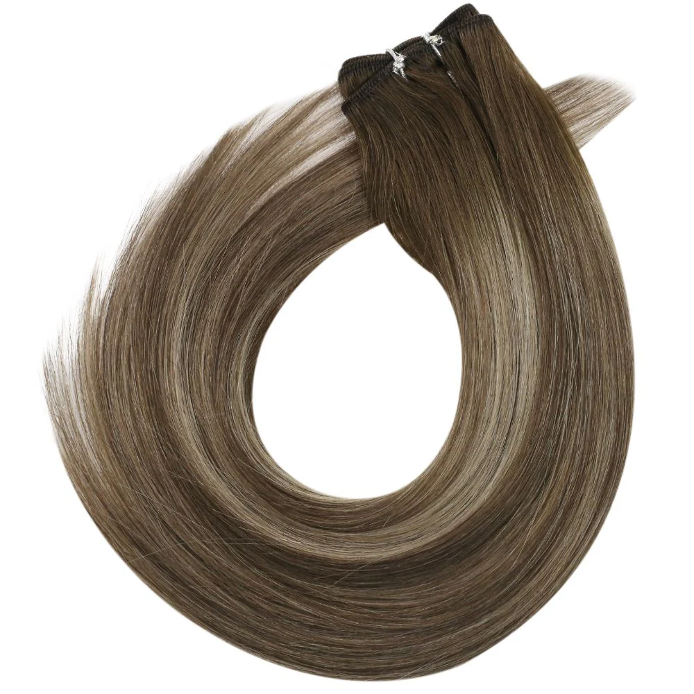 [Virgin Hair] Sew in Weft Hair Extensions Balayage Human Hair #4/27/4 - Image 8