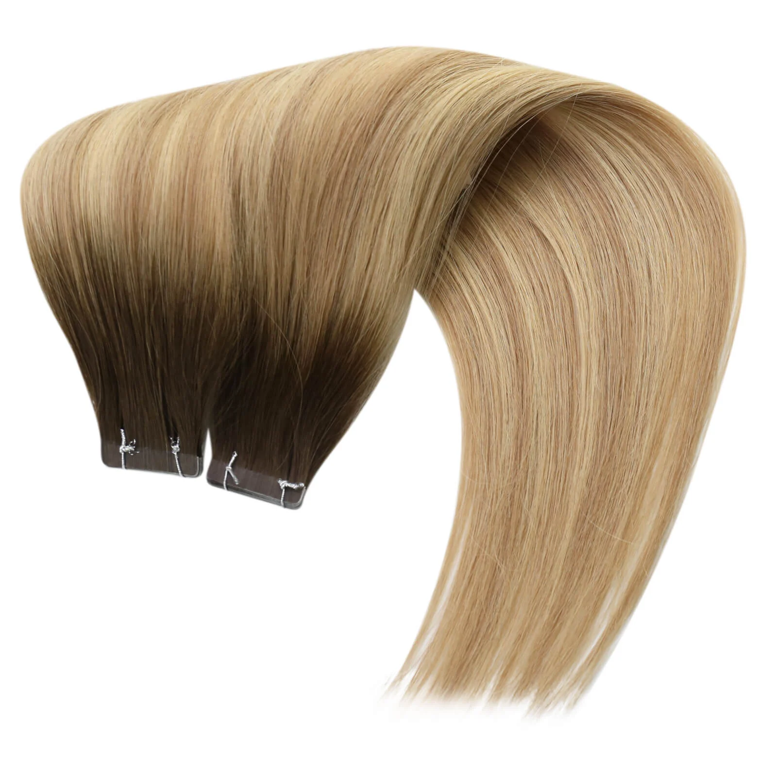 [Virgin Hair] Tape in Hair Extensions Cuticle Intact Human Hair Balayage Color #3/8/22 - Image 4