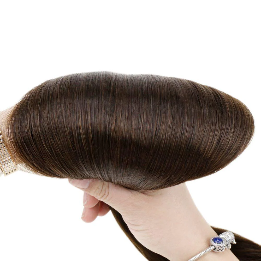 [Virgin Hair] Sew in Weft Extensions Real Human Hair Color Brown #4 - Image 3