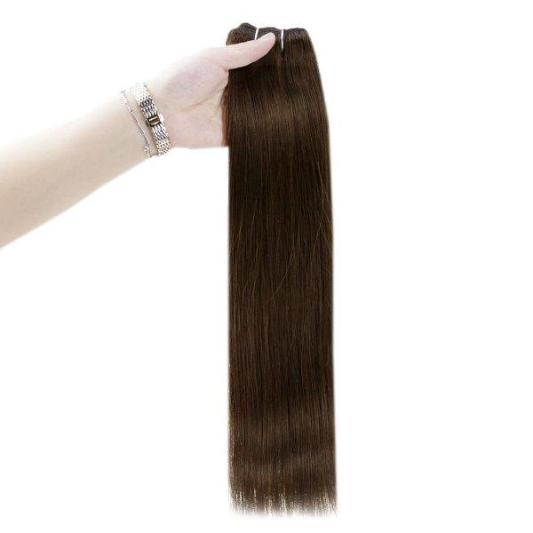 [Virgin Hair] Sew in Weft Extensions Real Human Hair Color Brown #4 - Image 4