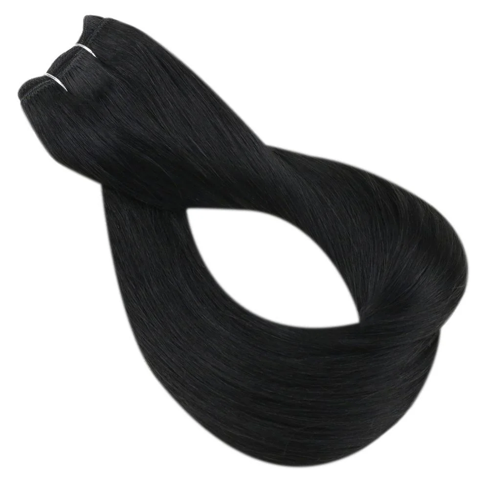 [Virgin Hair] Sew in Weft Hair Extensions Human Hair Jet Black #1 - Image 4