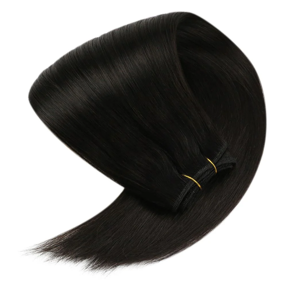 [Virgin Hair] Sew in Weft Hair Extensions Human Hair Jet Black #1 - Image 7