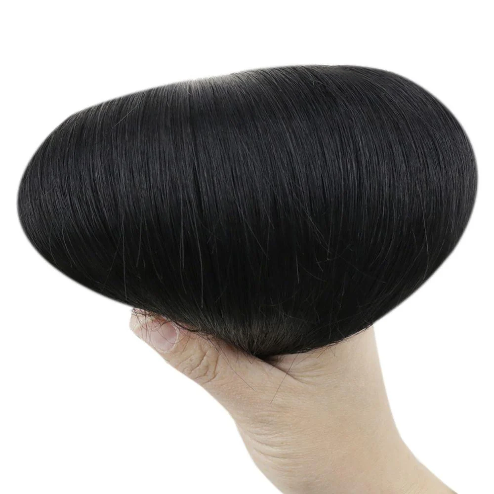 [Virgin Hair] Weft Hair Extensions Real Human Hair Natural Black #1B - Image 3